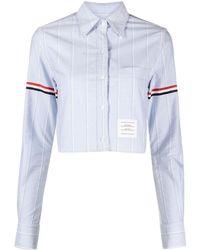 Thom Browne - Rwb-stripe Cotton Shirt - Lyst