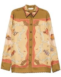 Zimmermann - Valiant Scarf-Print Long-Sleeve Shirt - Lyst