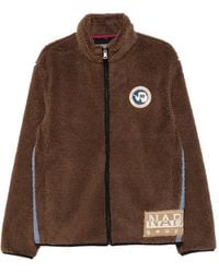 Napapijri - Fleece-Texture Logo-Patch Jacket - Lyst