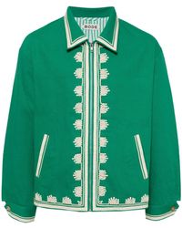 Bode - Embroidered Edges Cotton Shirt Jacket - Lyst