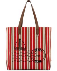 Fendi - Embroidered Canvas Shopping Bag - Lyst