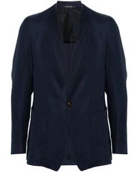 Tagliatore - Single-Breasted Linen Blazer - Lyst