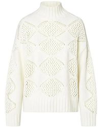 Liu Jo - Turtleneck With Beads And Openwork - Lyst