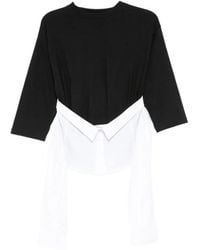 Pushbutton - T-Shirt Con Design A Strati - Lyst