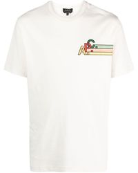 A.P.C. - Katoenen T-shirt Met Logoprint - Lyst