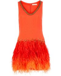 Matthew Williamson - Feathered Jersey Dress - Lyst