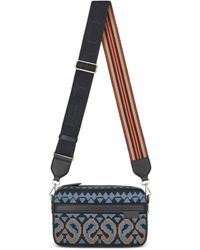 Etro - Graphic-embroidered Cotton Crossbody Bag - Lyst