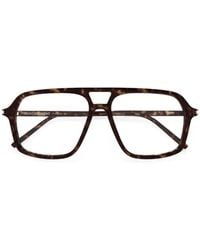 Saint Laurent - Tortoiseshell-Effect Square-Frame Glasses - Lyst