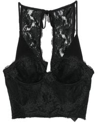 ERMANNO FIRENZE - Lace-Panelled Cropped Top - Lyst