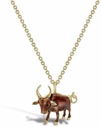 Pragnell - 18Kt Zodiac Ox Pendant Necklace - Lyst