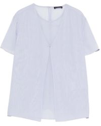 Emporio Armani - Round-Neck Button-Detail Blouse - Lyst