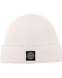 Stone Island - Compass-motif Ribbed-knit Beanie - Lyst