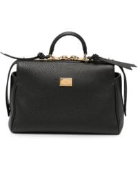 Dolce & Gabbana - Logo-Plaque Pebbled Tote Bag - Lyst