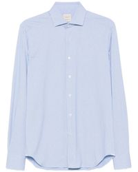 Xacus - Geometric-Print Spread-Collar Shirt - Lyst