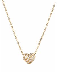 David Yurman - 18kt Yellow Gold Cable Collectibles Heart Diamond Necklace - Lyst
