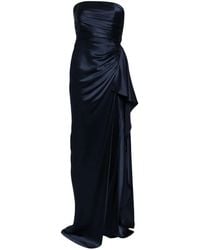 Michelle Mason - Strapless Gathered Silk Gown - Lyst