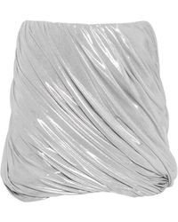 Norma Kamali - Metallic Draped Mini Skirt - Lyst