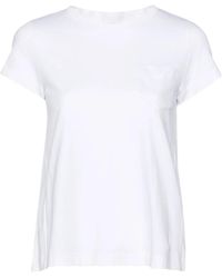 Sacai - T-Shirt Met Ronde Hals En Plooien - Lyst