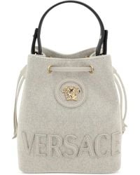 Versace - La Medusa Canvas Bucket Bag - Lyst