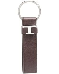 Tod's - Leren Sleutelhanger Met Timeless-Logo - Lyst