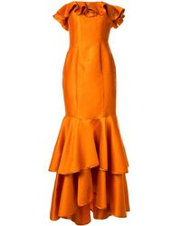 Bambah Off-shoulder Avondjurk - Oranje