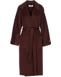 Elisabetta Franchi - Wool Coat With Tailored Fit - Lyst