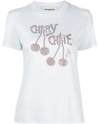 Sonia Rykiel - Embellished Cotton T-Shirt - Lyst
