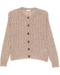 Brunello Cucinelli - Sequin-Embellished Cable-Knit Cardigan - Lyst