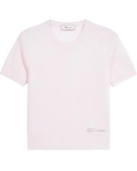 Blumarine - Logo-Embroidered Round-Neck T-Shirt - Lyst