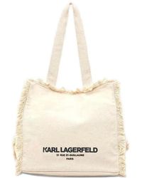 KARL LAGERFELD - K/Rsg Fringed Logo-Print Tote Bag - Lyst