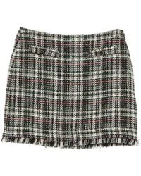 Twinset - Check-Pattern Frayed-Edge Short Skirt - Lyst