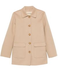 Valentino Garavani - Logo-Embellished Patch-Pocket Coat - Lyst