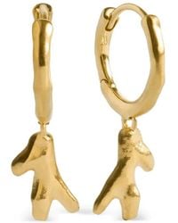Monica Vinader - Fragments Coral Huggie Earrings - Lyst