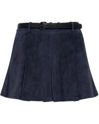 Self-Portrait - Suede Skirt - Lyst