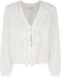MC2 Saint Barth - Broderie-Anglaise Ruffled Blouse - Lyst