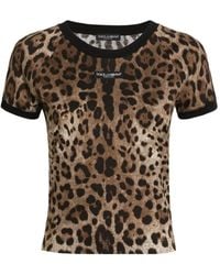 Dolce & Gabbana - Leo-Print Jersey T-Shirt - Lyst