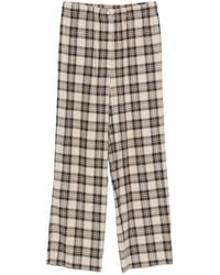 A.M.G - Pantalones Anchos A Cuadros - Lyst