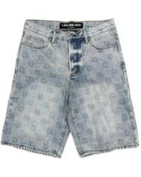 LOSTSHDWS - Short En Jean À Design Embossé - Lyst