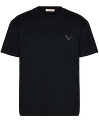 Valentino Garavani - Logo-plaque Cotton T-shirt - Lyst