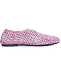strategia shoes - Crystal-Embellished Mesh Ballet Flats - Lyst