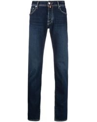 Jacob Cohen - Slim-Fit-Jeans Mit Logo-Stickerei - Lyst