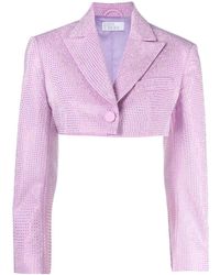 GIUSEPPE DI MORABITO - Cropped Crystal-embellished Cotton-blend Blazer - Lyst
