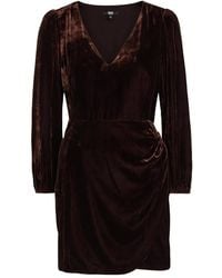 PAIGE - V-Neck Ruched-Effect Dress - Lyst