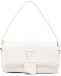 ARMANI EXCHANGE - Logo-Plaque Pebbled Shoulder Bag - Lyst
