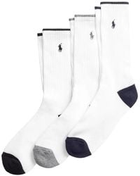 Polo Ralph Lauren - Ribbed Logo Socks (Set Of Three) - Lyst