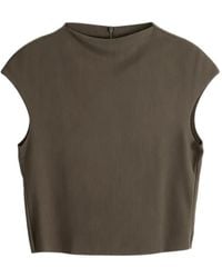 Amomento - Ribbed-Knit Cap-Sleeve Top - Lyst
