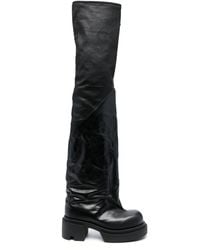 Rick Owens - Bogun 78mm Leather Flared Boots - Lyst