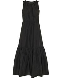 Theory - Vestido midi fruncido - Lyst
