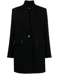 Maje - Single-Breasted Wool-Blend Coat - Lyst