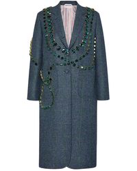 Thom Browne - Windowpane Hunting Tweed Trompe L'Oeil Jacket With Swarovski Crystal - Lyst
